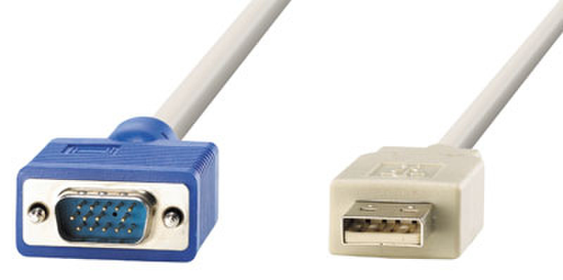 Value KVM-Cable HD15(M)+USB A / HD15 (F)+USB B, 1.8m 1.8м Серый кабель клавиатуры / видео / мыши