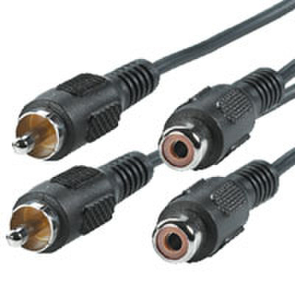 ROLINE RCA Cable, duplex ST/BU, 1.5m 1.5m RCA RCA Schwarz Audio-Kabel