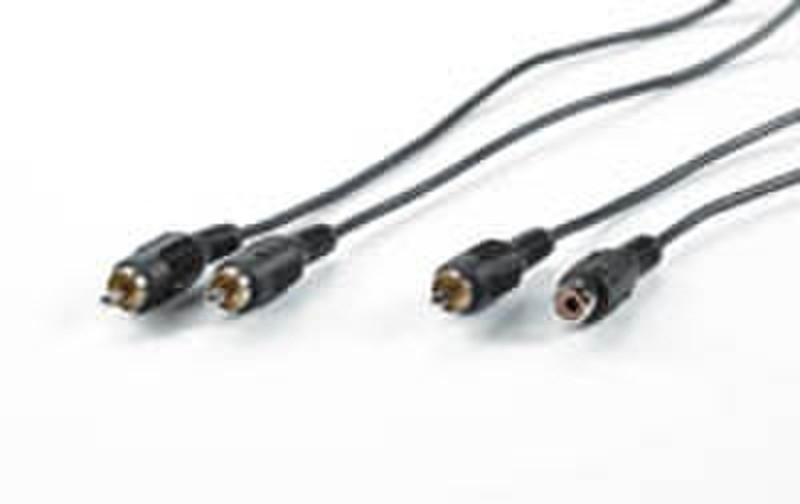 ROLINE Cinch extension. Cable, RCA M-M, 5m 5m Schwarz Audio-Kabel