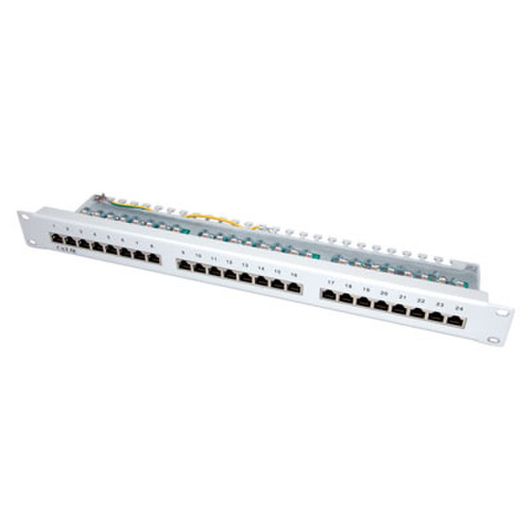 ROLINE Cat.5e Patch Panel 24P, STP, light grey patch panel