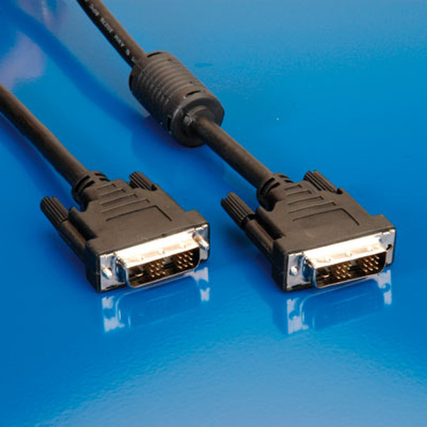 Value DVI Cable (M/M) single link 3m DVI-D DVI - D 18+1 Schwarz Kabelschnittstellen-/adapter