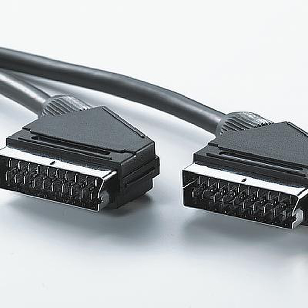 ROLINE Scart Video cable, 5m, Scart M/M, tin-plated, black 5m Schwarz SCART-Kabel