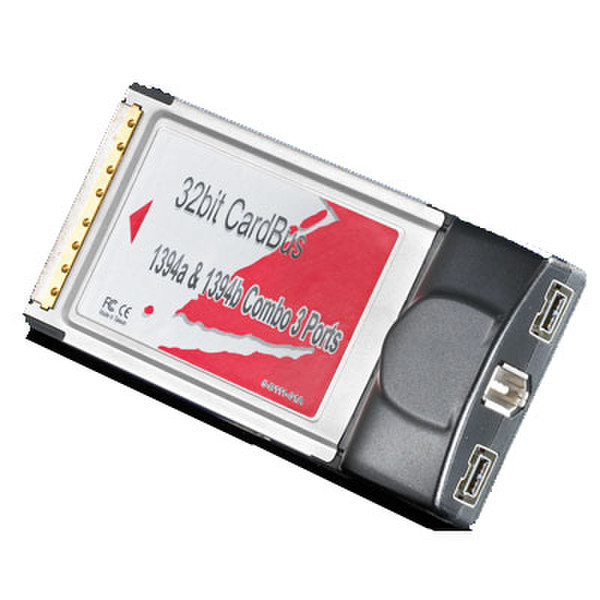 ROLINE CardBus Adapter, 2 + 1 Ports IEEE 1394b (FireWire)