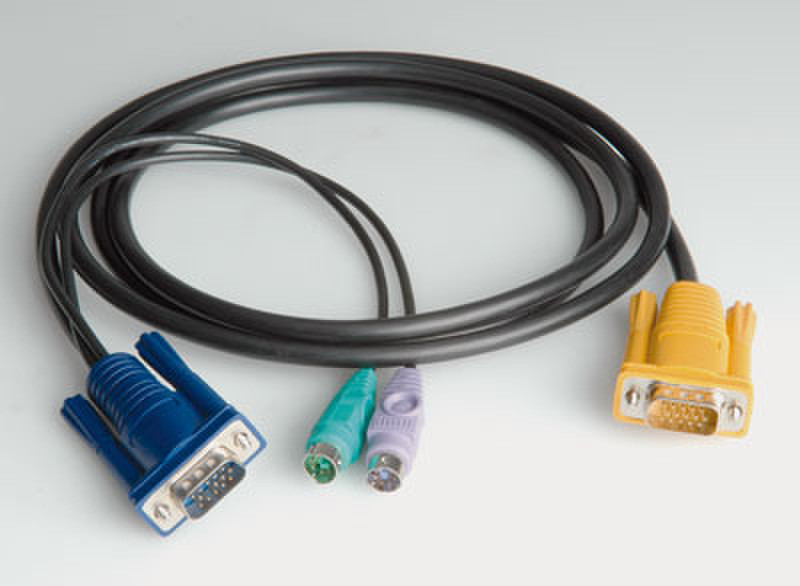 ROLINE KVM Cable, PS/2 f 1.8m Schwarz Tastatur/Video/Maus (KVM)-Kabel