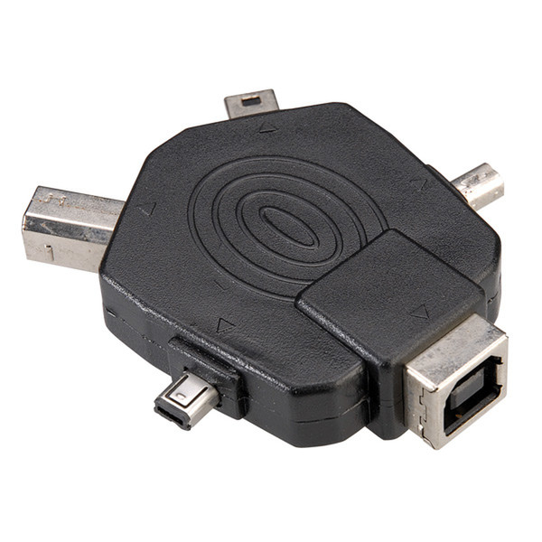 ROLINE USB Star Adapter Type B / mini USB B (F) Type B (M) / 5-pin mini (M) / Hirose mini (M) / Mitsumi mini (M) Черный кабельный разъем/переходник