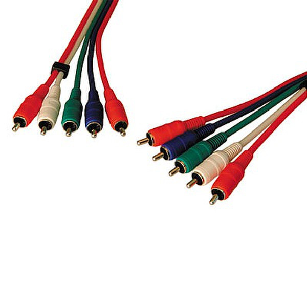 ROLINE Component Video (RGB) + Audio cable, 1.5 m 1.5m component (YPbPr) video cable