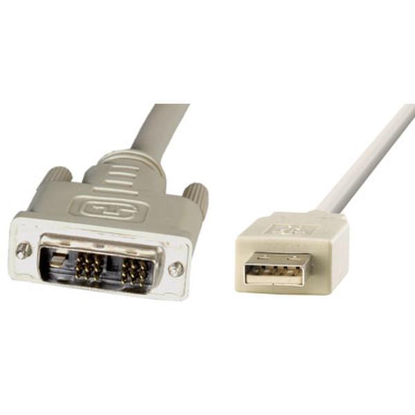 ROLINE KVM-Cable DVI M+USB A / DVI M+USB B, 1.8m 1.8м Серый кабель клавиатуры / видео / мыши