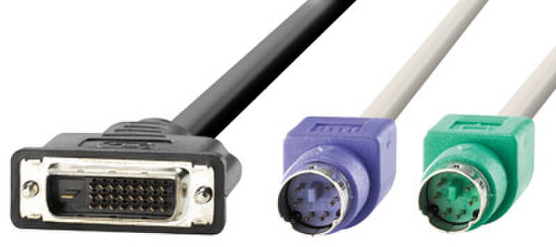 ROLINE KVM-Cable DVI M+PS/2 / DVI M+PS/2 3.0m 3m Schwarz Tastatur/Video/Maus (KVM)-Kabel