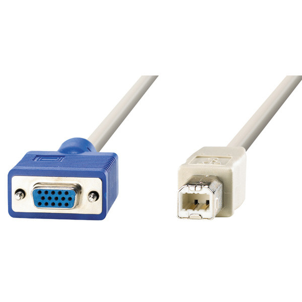 ROLINE KVM Star Cable, VGA (M / F) + USB 1.8м Синий, Серый кабель клавиатуры / видео / мыши