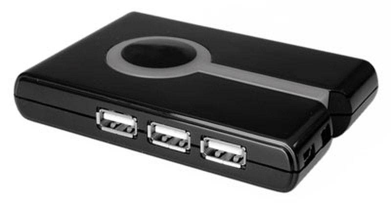 Value Multi Card Reader + 3-port Hub, USB2.0 Black card reader