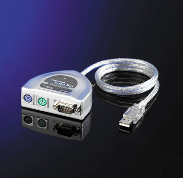 Value USB 1.1 Mini Docking Station USB A 2x PS/2 + 1x DB9 Grau Kabelschnittstellen-/adapter