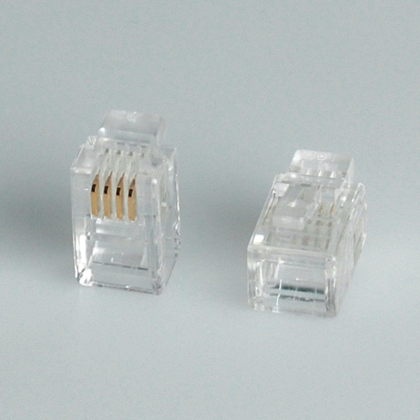 ROLINE Modular Connector 4-Pos./4-Cont., for Flat Cable, RJ-10, 4P4C, UTP 10 pcs.