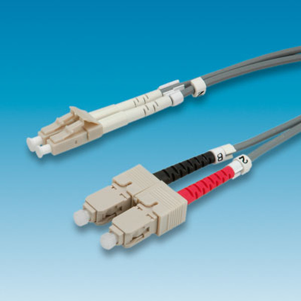 ROLINE FO cable 50/125µm, LC/SC, Grey, 1m 1м LC SC Серый оптиковолоконный кабель