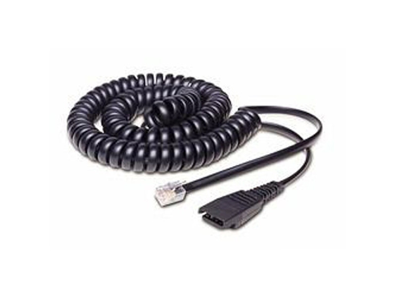 Jabra QD/RJ10 Cable 0.5м Черный телефонный кабель