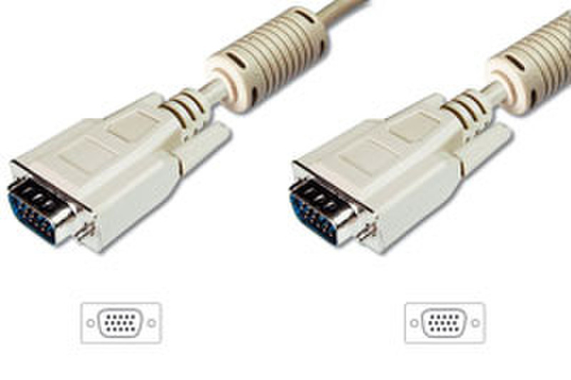 Digitus XGA Monitor connection cable, HD15, 2x ferrite VGA кабель