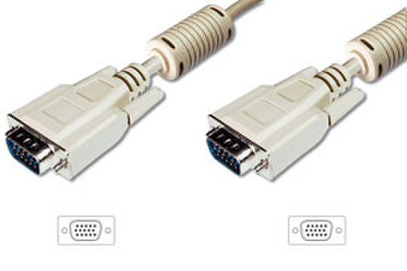 Digitus XGA Monitor connection cable, HD15, 2x ferrite VGA-Kabel