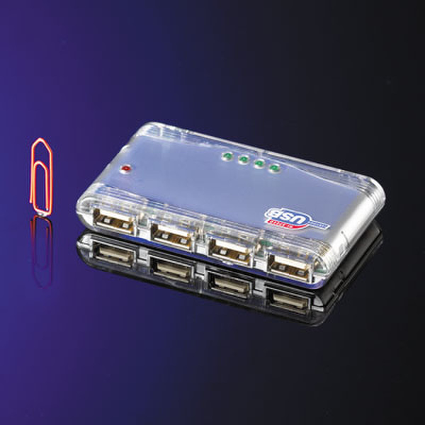ROLINE USB 2.0 Mini-Hub 4-Port Transparent Schnittstellenhub