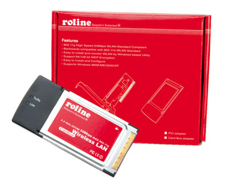 ROLINE RWPC-54, W-LAN CardBus Adapter, 54 Mbps 54Мбит/с сетевая карта