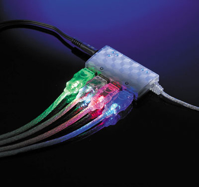 Value USB 2.0 Cable Type A/B w/ Light, 1.8m 1.8м USB A USB B Синий кабель USB