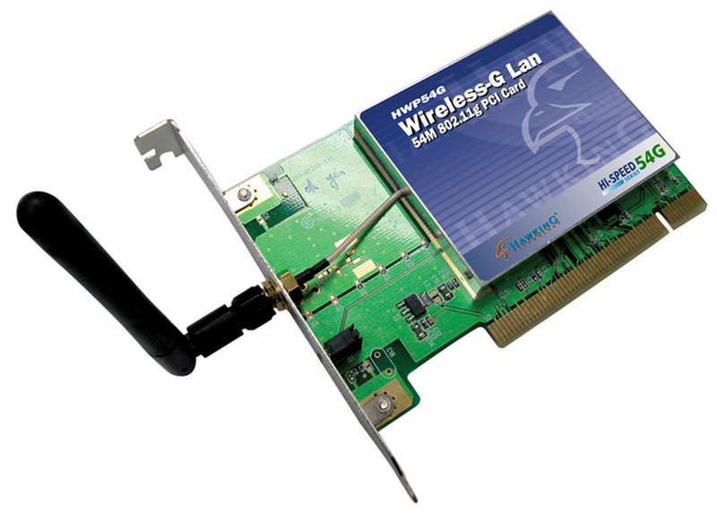 Hawking Technologies Hi-Speed Wireless-G PCI Card. Model: HWP54G 54Mbit/s networking card