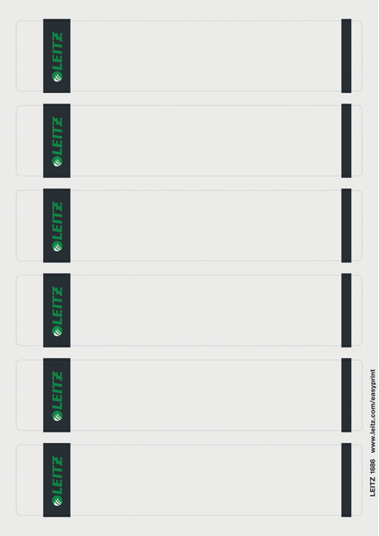 Leitz PC-beschriftbare Rückenschilder für Qualitäts-Ordner 180° selbstklebendes Etikett
