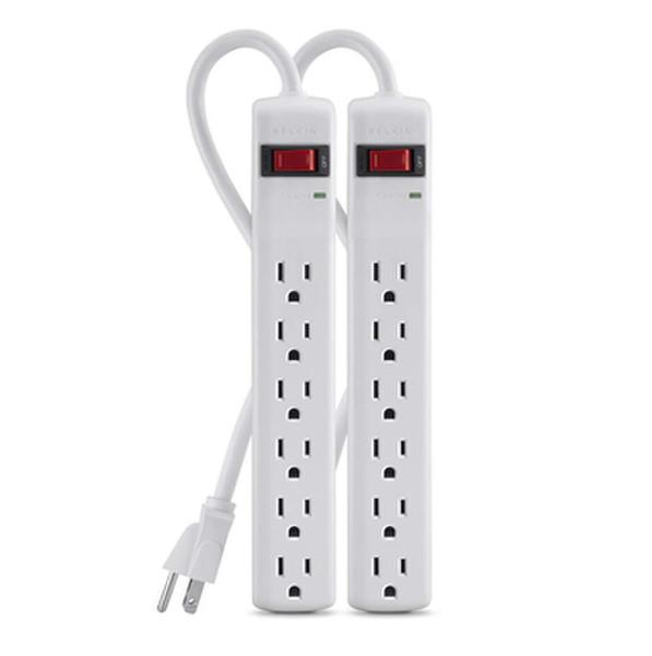 Belkin F5C048-2 6розетка(и) 0.6м Белый сетевой фильтр