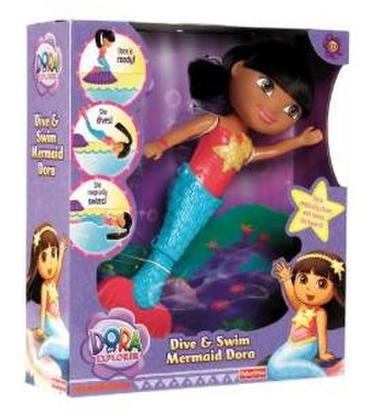 Mattel Dive & Swim Mermaid Dora Разноцветный кукла