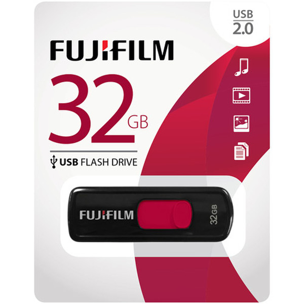 Fujifilm USB 2.0 32GB 32GB USB 2.0 Typ A Schwarz, Rot USB-Stick