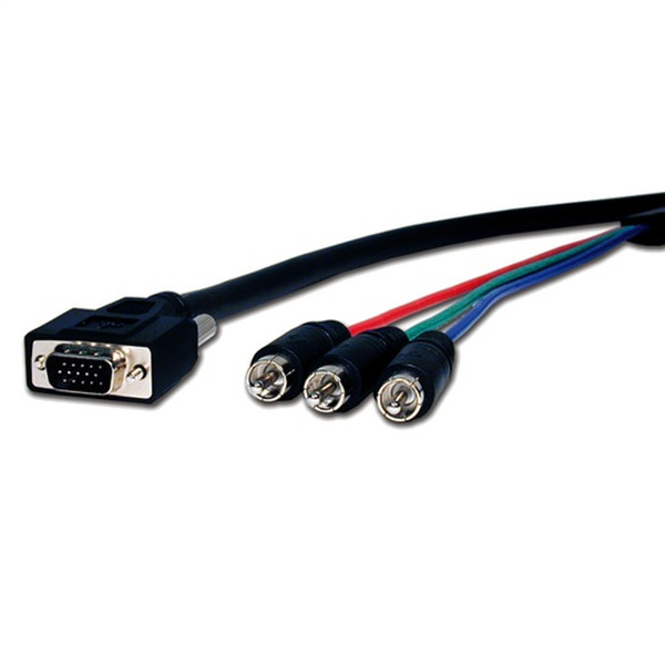 Comprehensive HD15/3xRCA, 1.8m 1.8m VGA (D-Sub) 3 x RCA Schwarz Videokabel-Adapter