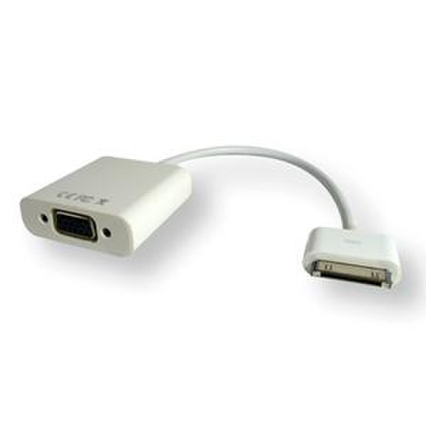 Comprehensive 30 Pin Dock to VGA 0.18m Apple 30pin HD15 White mobile phone cable