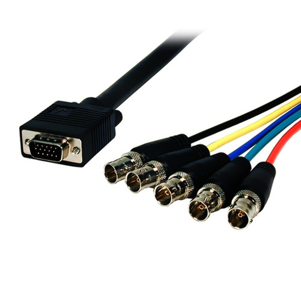 Comprehensive VGA to 5 x BNC, 6ft 1.8m VGA (D-Sub) 5 x BNC Black video cable adapter