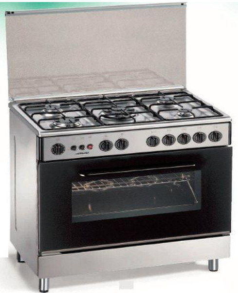 Exquisit TGE80XA Freestanding Gas hob Black,Stainless steel cooker