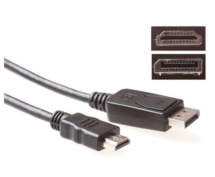 Advanced Cable Technology AK3991 3m DisplayPort HDMI Black video cable adapter