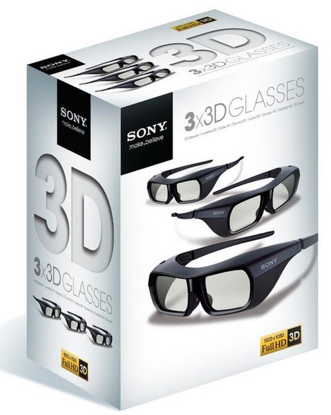 Sony TDGBR250X3TI.EU Black 3pc(s) stereoscopic 3D glasses