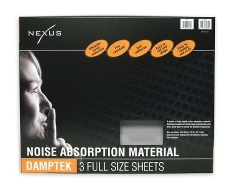 Nexus DAMPTEK | Premium Noise Absorption Material | 3 sheets of 40x50cm | 100% Fireproof