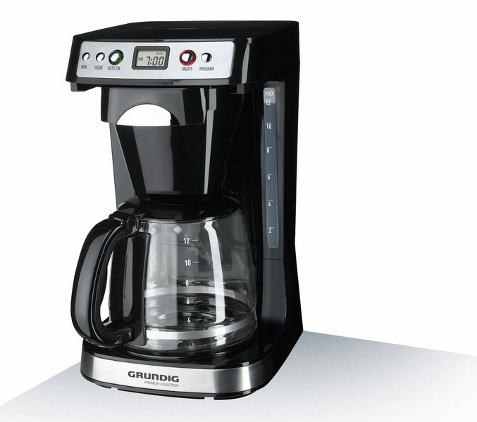Grundig KM 8260 Drip coffee maker 1.8L 12cups Black,Stainless steel