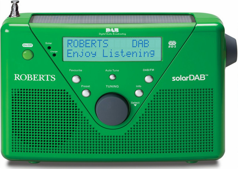 Roberts Radio solarDAB 2 Портативный Цифровой Зеленый радиоприемник