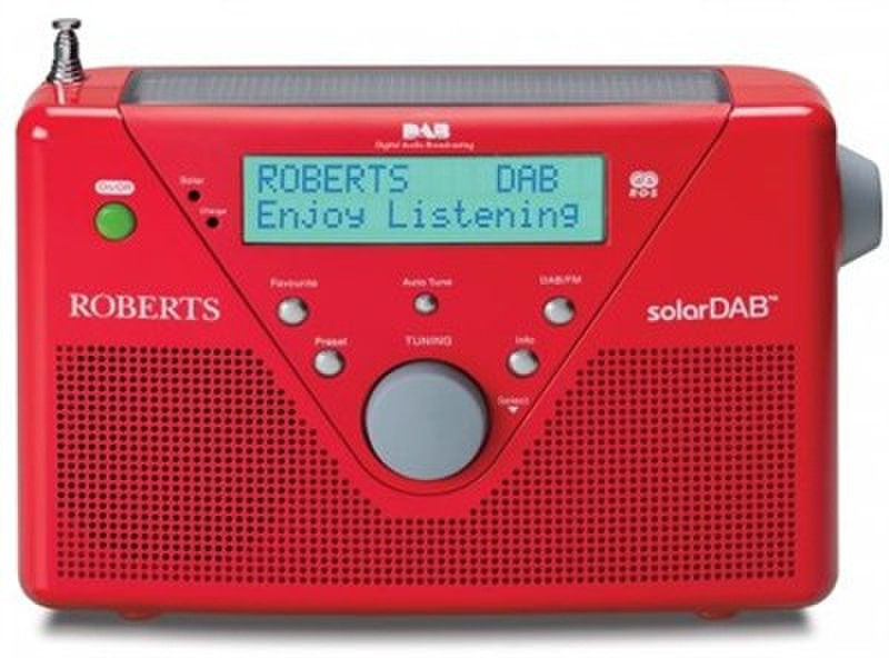 Roberts Radio solarDAB 2 Портативный Цифровой Красный радиоприемник