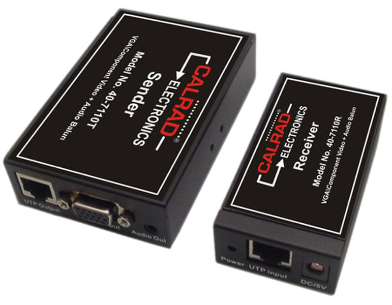 Calrad Electronics VGA/Component & Audio Balun W/ VGA Loop AV transmitter & receiver Черный