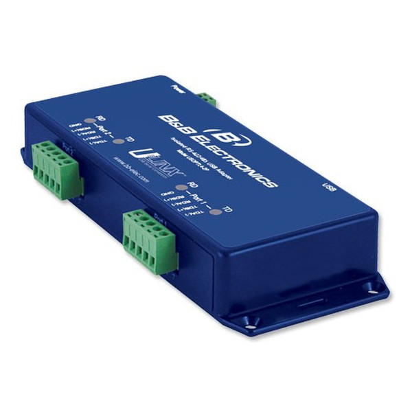 B&B Electronics USOPTL4-2P USB 2.0 RS-422/485 Синий серийный преобразователь/ретранслятор/изолятор