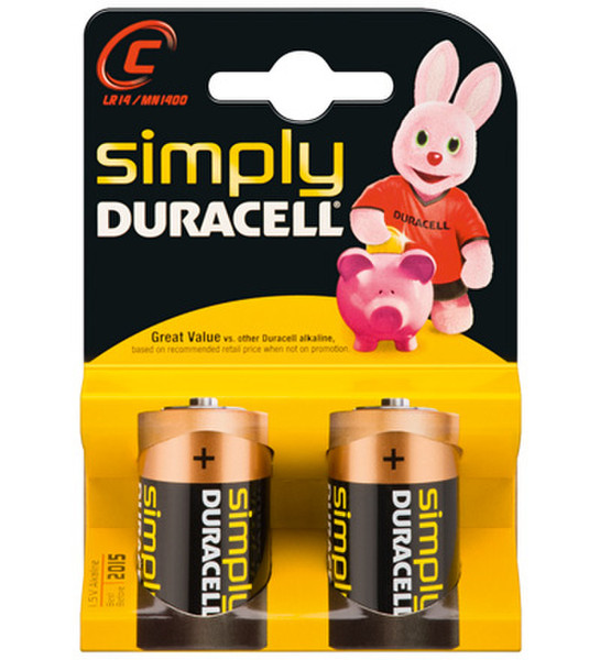 Wentronic LR14 2-BL Duracell Simply Щелочной 1.2В