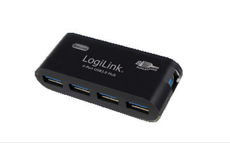 LogiLink USB 3.0 4x 5000Мбит/с Черный