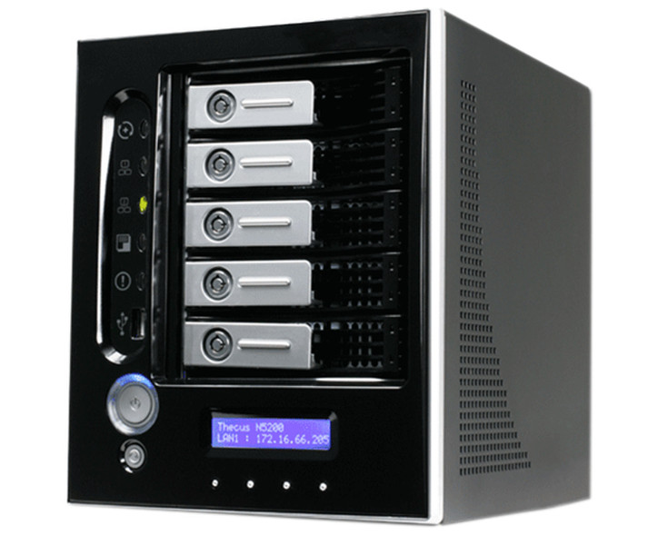 Thecus N5200 NAS Tower Eingebauter Ethernet-Anschluss WLAN Schwarz