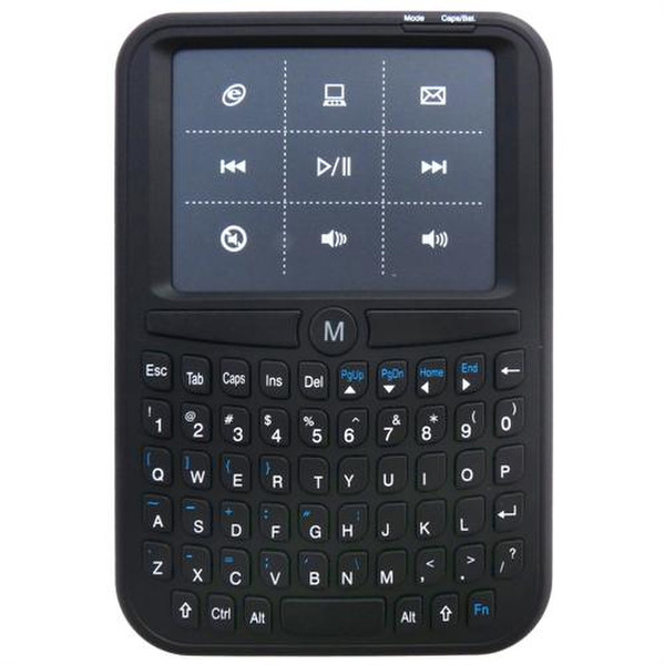 Ergoguys Wireless Mini Multimedia Portable Keyboard w/ Touchpad Mouse Беспроводной RF QWERTY Черный
