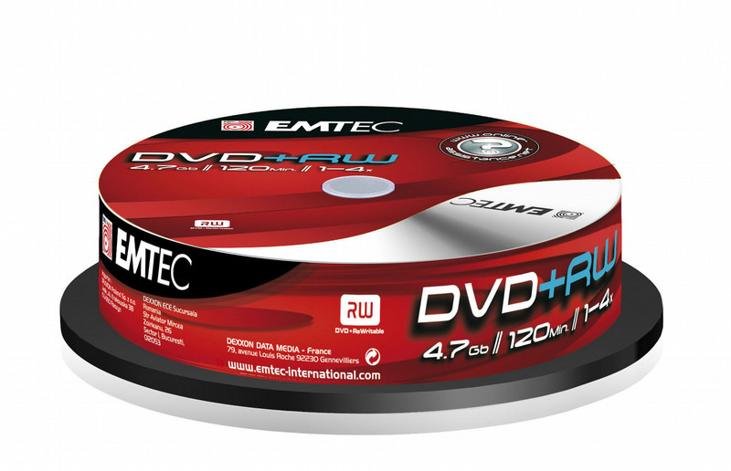 Emtec DVD+RW 4x Cakebox 10p 4.7GB DVD+RW 10Stück(e)