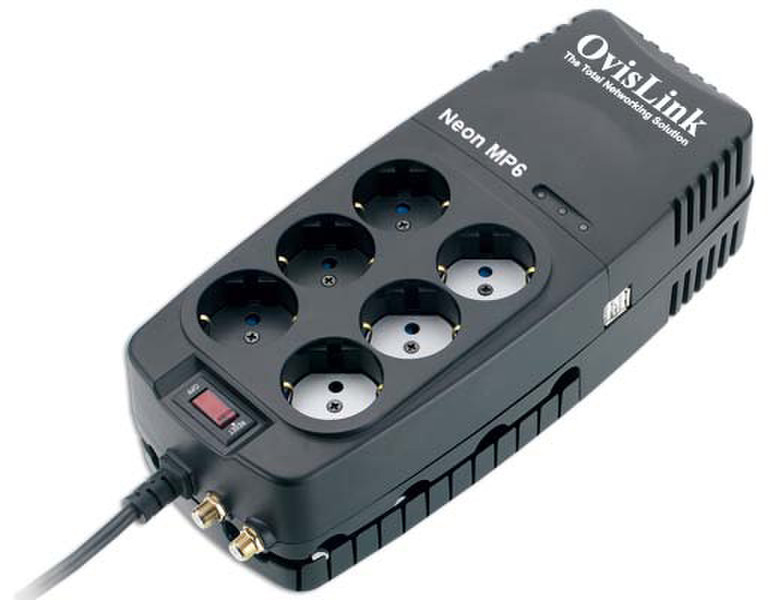 OvisLink COBALT 600 E 6AC outlet(s) 230V Black voltage regulator