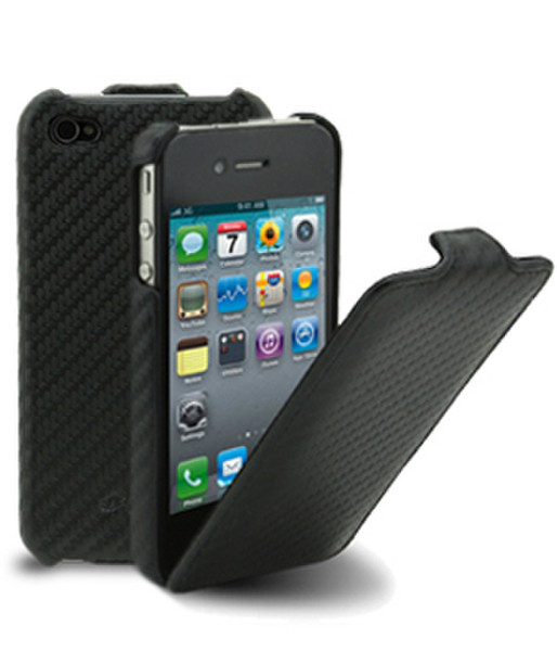Melkco Leather Case for Apple iPhone 4S/iPhone 4/iPhone 4 CDMA Verizon Ruckfall Schwarz