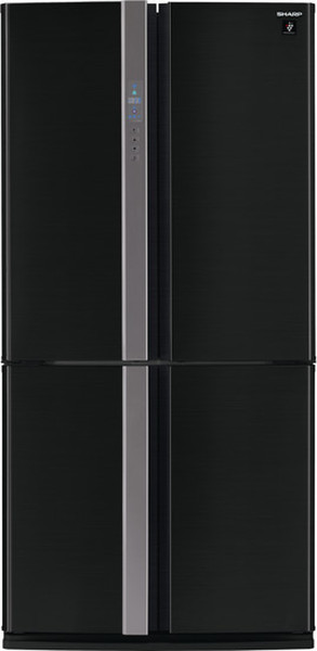 Sharp SJ-FP810VBK freestanding 605L A+ Black side-by-side refrigerator