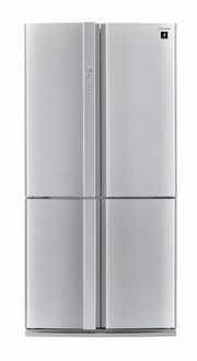 Sharp Home Appliances SJ-FP810VST Freistehend 605l A+ Schwarz, Edelstahl Side-by-Side Kühlkombination