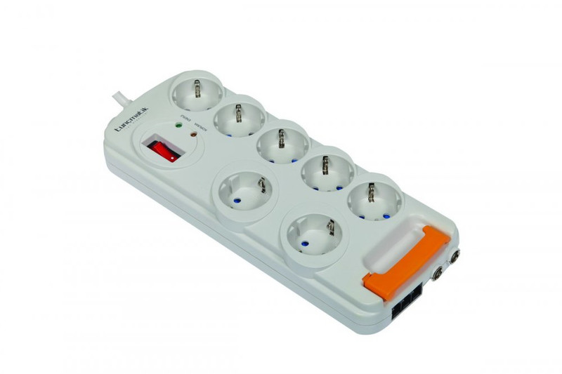 Tuncmatik SurgePro 7AC outlet(s) 100-240V 1.5m White surge protector